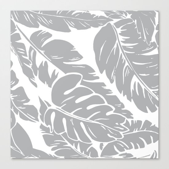 PALM LEAF GRAY Canvas Print
