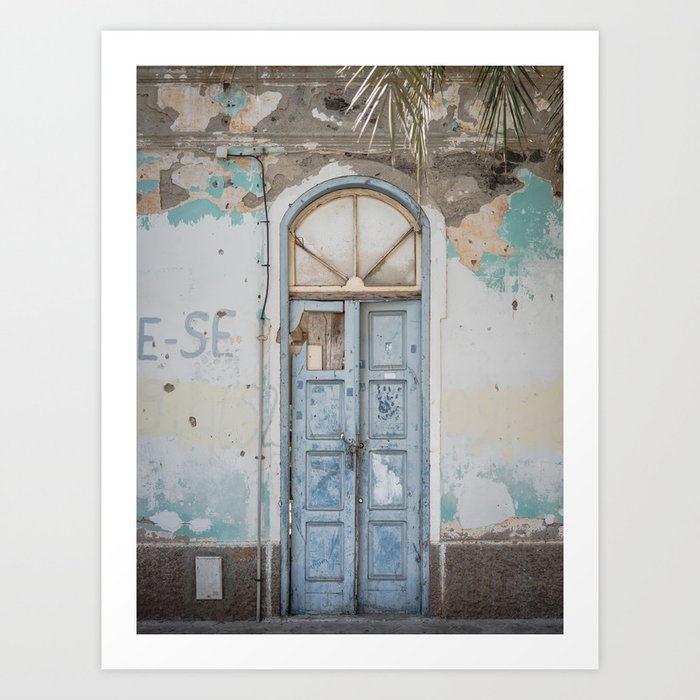 Rustic Blue Doorway Art Print