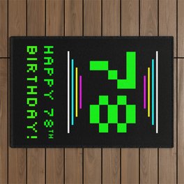 [ Thumbnail: 78th Birthday - Nerdy Geeky Pixelated 8-Bit Computing Graphics Inspired Look Outdoor Rug ]