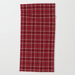 plaid to see you_red Beach Towel
