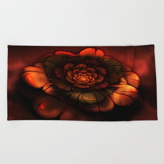 Neon Flower Beach Towel