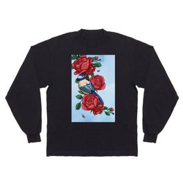 Rose bird art Long Sleeve T-shirt