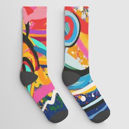 The King under the sea with his friends Graffiti Art By Emmanuel Signorino Socks