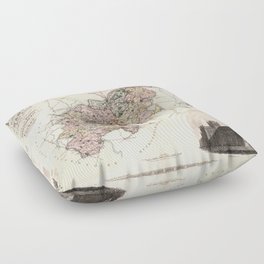1830 Vintage Map of the county of Northampton, England Floor Pillow