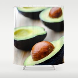 Mexico Photography - Two Avocados Cut In Half Shower Curtain