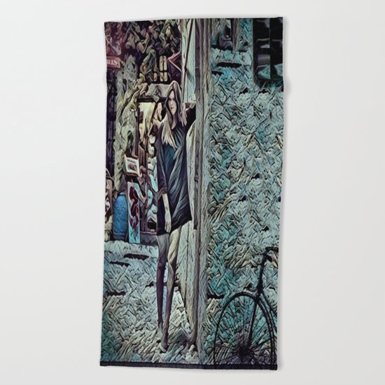 Un Petit Village Français Beach Towel