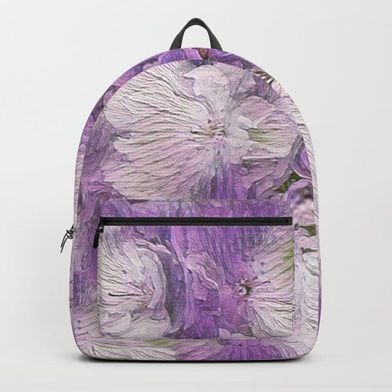Purple - Lavender Fluffy Floral Abstract Backpack