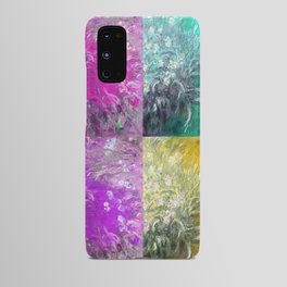 The Path through the Irises 4-color collage floral iris landscape painting by Claude Monet Android Case