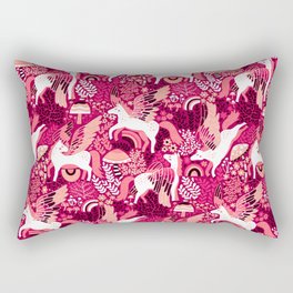 Pegasus Paradise - Ruby Pink & Peach Rectangular Pillow