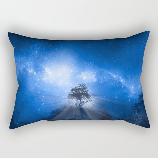 blue night landscape Rectangular Pillow