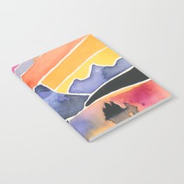 Passionate Sunset Over the Rockies Watercolor Notebook