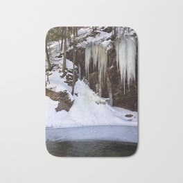 Frozen Sabbaday Falls NH (4) Bath Mat | Outdoors, Frozen, Pool, Photo, Forest, Whitemountains, Newhampshire, Kancamagushighway, Snow, Color 
