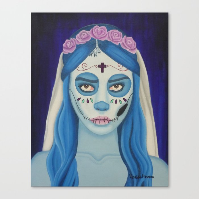 Emily Sugar Skull Bride Canvas Print