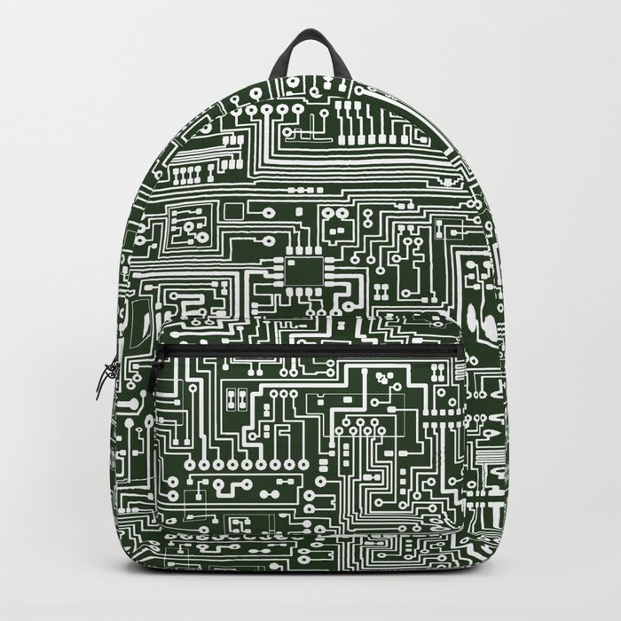 Circuit Board // Green & White Backpack