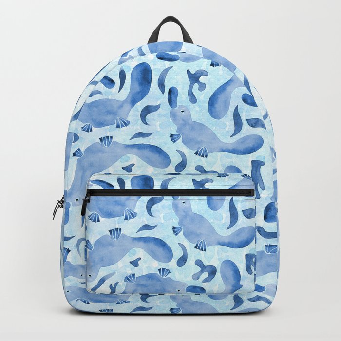 Watercolor Swimming Platypus | Blue  Backpack