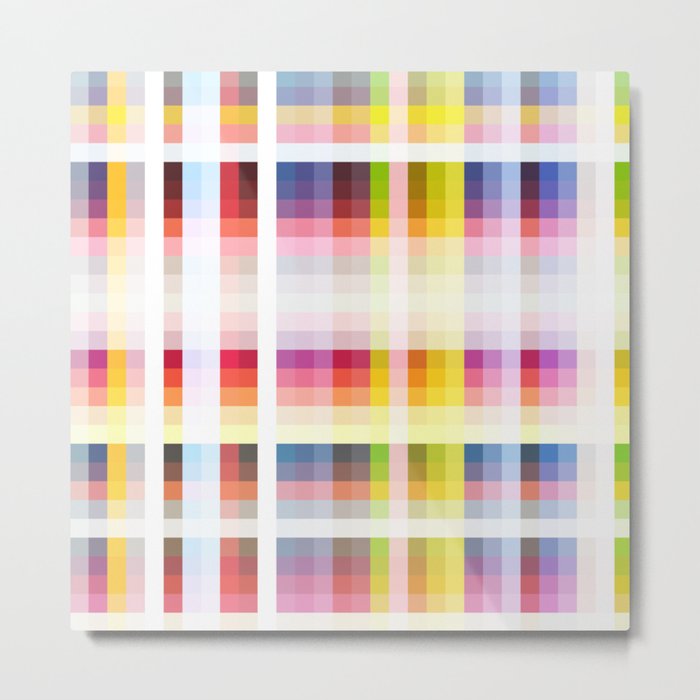 Namahage - Warm Colored Striped Grid Metal Print