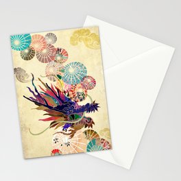 Dragon with unbrellas Stationery Cards