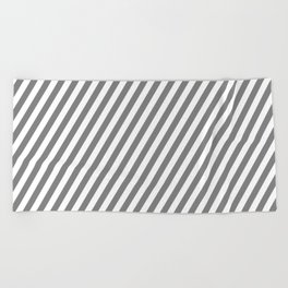 [ Thumbnail: White and Gray Colored Lined Pattern Beach Towel ]