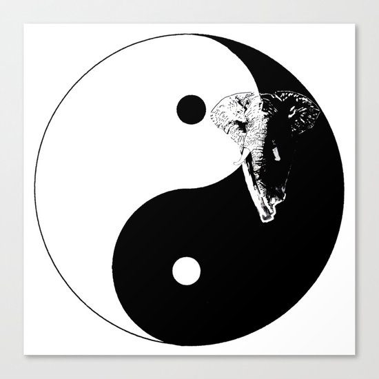 The YIN YANG ELEFANT - LIFE CURRENT series... Canvas Print