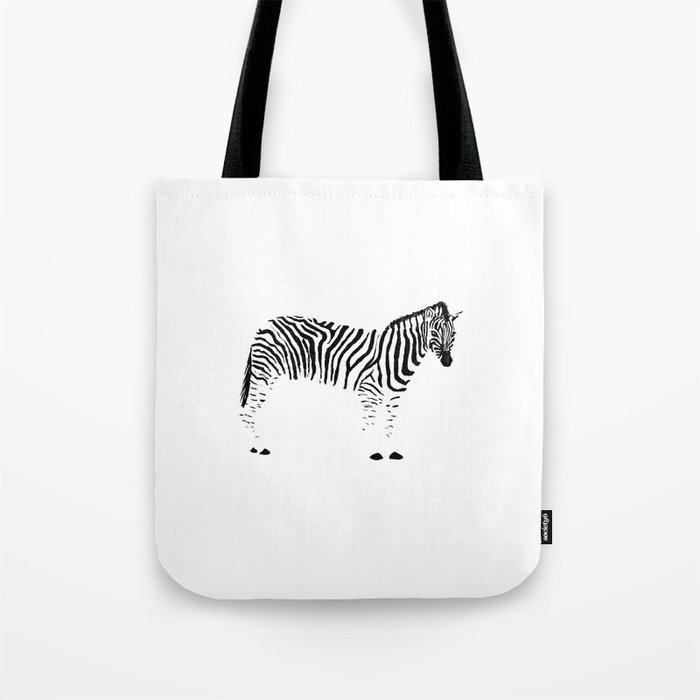 Zebra Ink Drawing Tote Bag