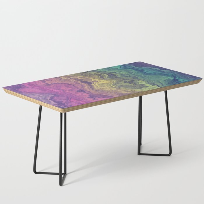 Groovy Swirly Marbled Rainbow Gradient Coffee Table