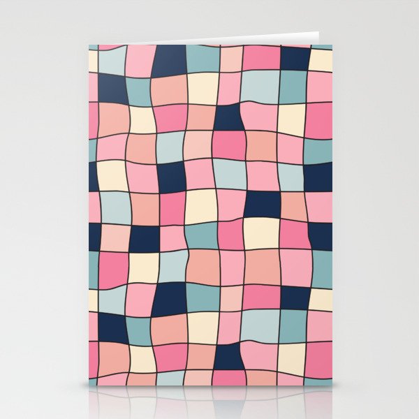Retro Pastel Stained Glass Abstract Stationery Cards