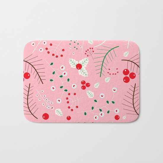 mistletoe Pink Bath Mat