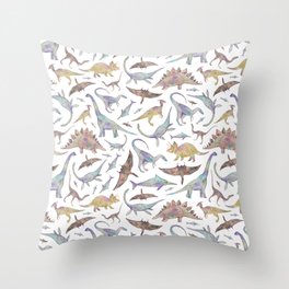 Pastel Dinosaurs  Throw Pillow