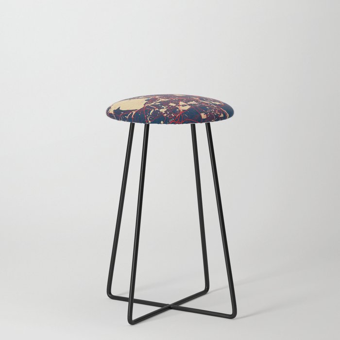 Madrid City Map of Spain - Hope Counter Stool