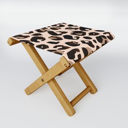 Light Tan Leopard Print Folding Stool