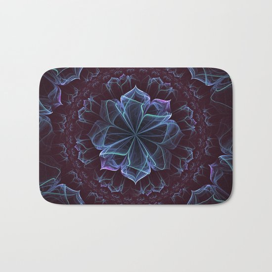 Ornate Blossom in Cool Blues Bath Mat