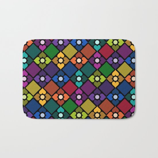 Colorful Floral Pattern Bath Mat
