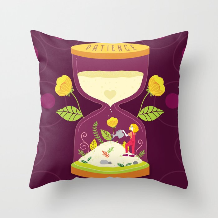 Grow Patience Throw Pillow