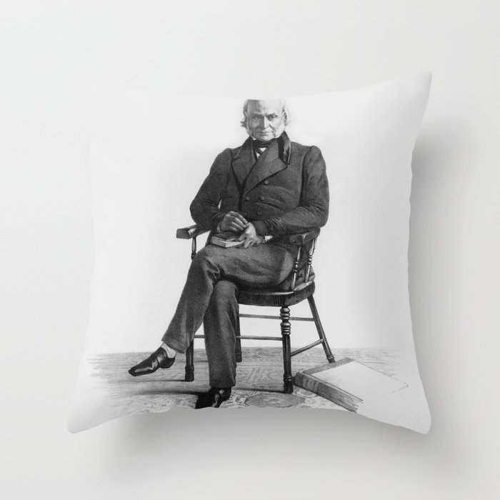 John Quincy Adams Lithograph - Circa 1843 Throw Pillow