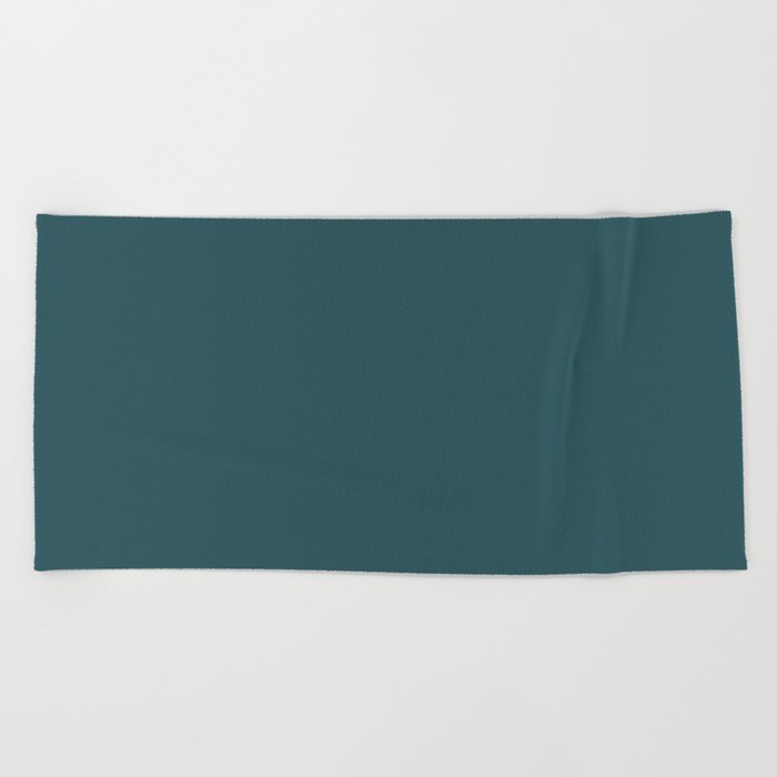 PPG Glidden Deep Emerald (Dark Aqua Green Blue) PPG1148-7 Solid Color Beach Towel