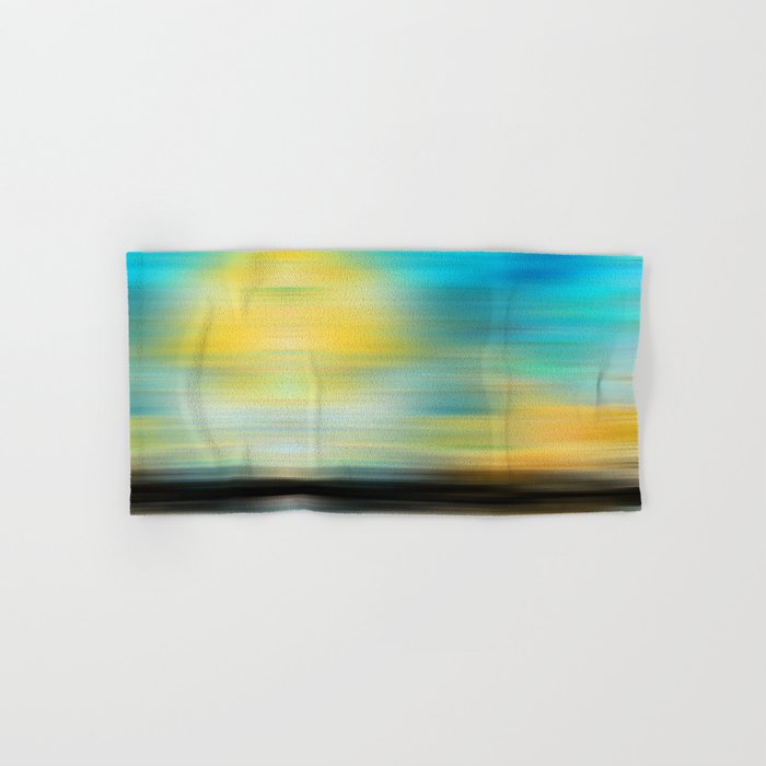 Ocean View - Colorful Yellow And Blue Art Hand & Bath Towel
