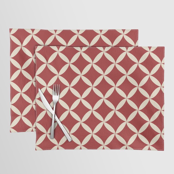 Red flower of life mid century modern Placemat