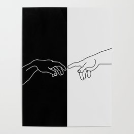 Hands of God and Adam- The creation of Adam Poster