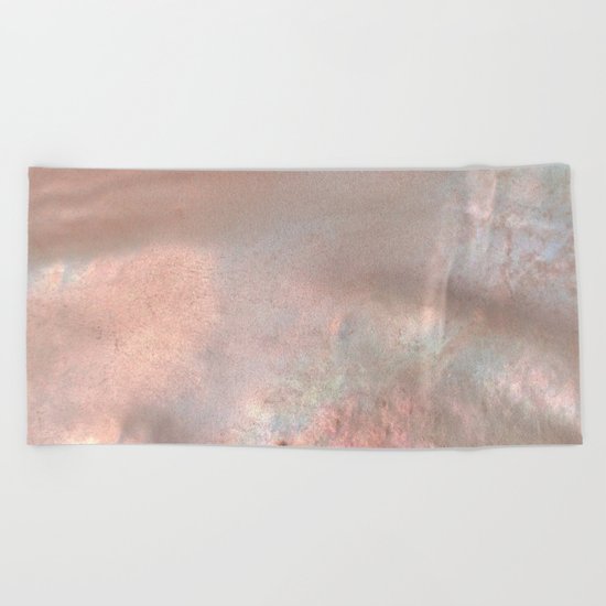 Mother of pearl in rose gold Beach Towel