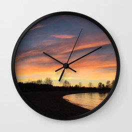 Sunset in Jerico Wall Clock | Photo, Colorful, Beach, Digital, Sunset, Jerico, Light, Color 