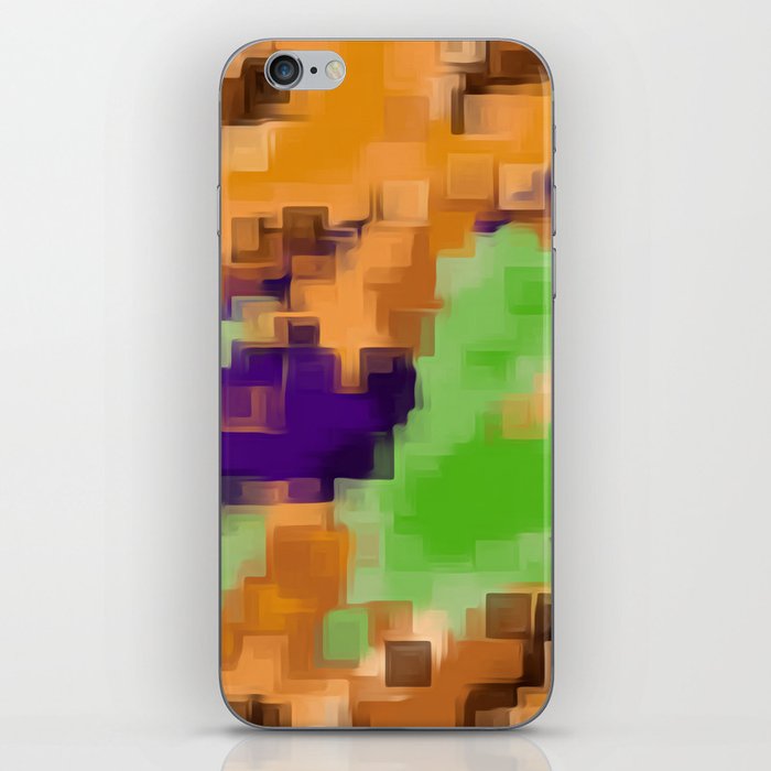 green purple and brown square pattern abstract background iPhone Skin