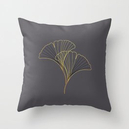 Ginkgo Fan Leaf Art #2 Throw Pillow
