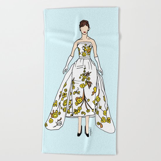 Audrey Hepburn Vintage Retro Fashion 2 Beach Towel