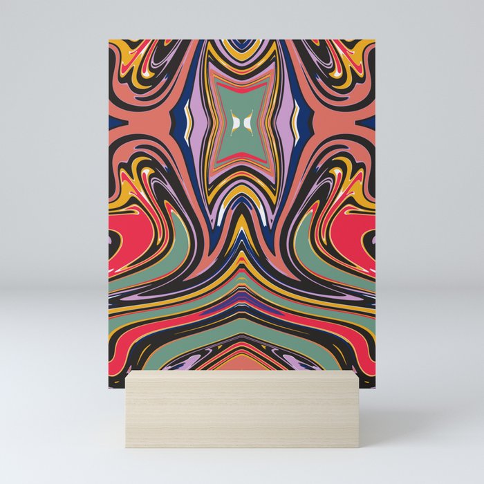 Symmetrical liquify abstract swirl 08 Mini Art Print