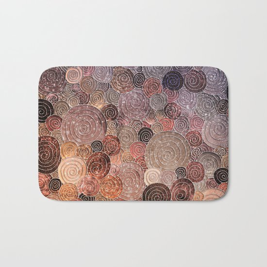 Abstract brown glamour glitter circles and dots for Girls and ladies Bath Mat
