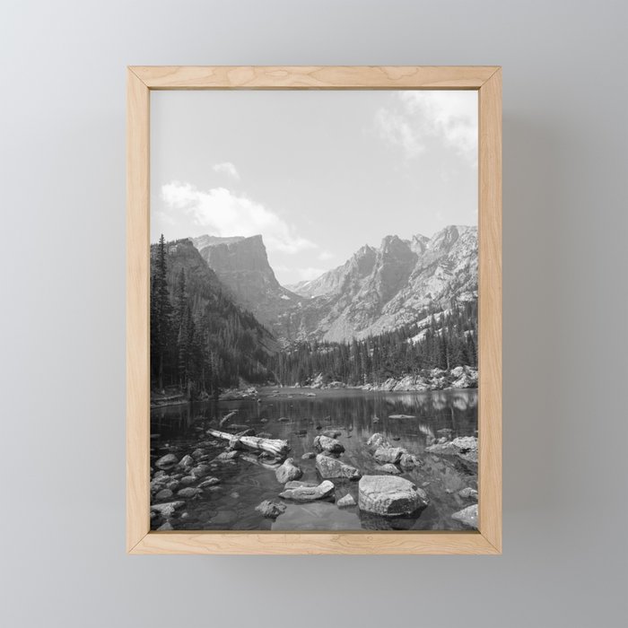 Colorado Rocky Mountain National Park - Black and White Framed Mini Art Print