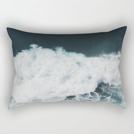 Crashing Waves three - aerial ocean - sea travel photography Rectangular Pillow