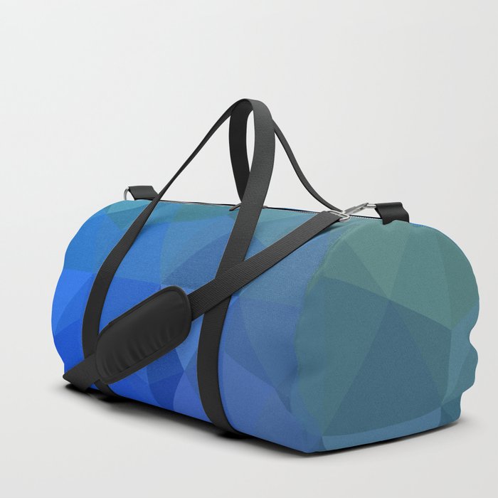 Multicolor green, blue polygonal illustration, which consist of triangles. Geometric background in Origami style with gradient. Triangular design Duffle Bag