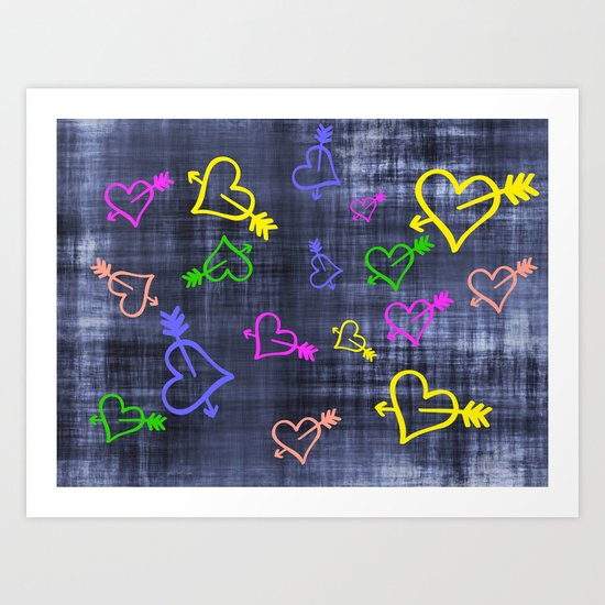 Hearts With Arrows Art Print By Paulajjames Society6