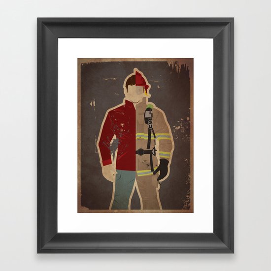 Every Day Hero: Firefighter Framed Art Print